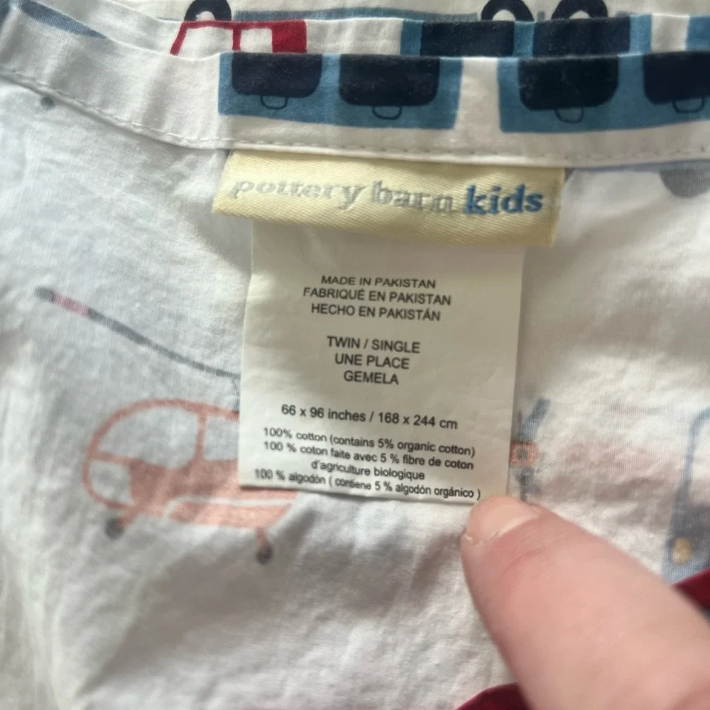 Pottery Barn‎ Kids top twin sheets and lanes and automobile